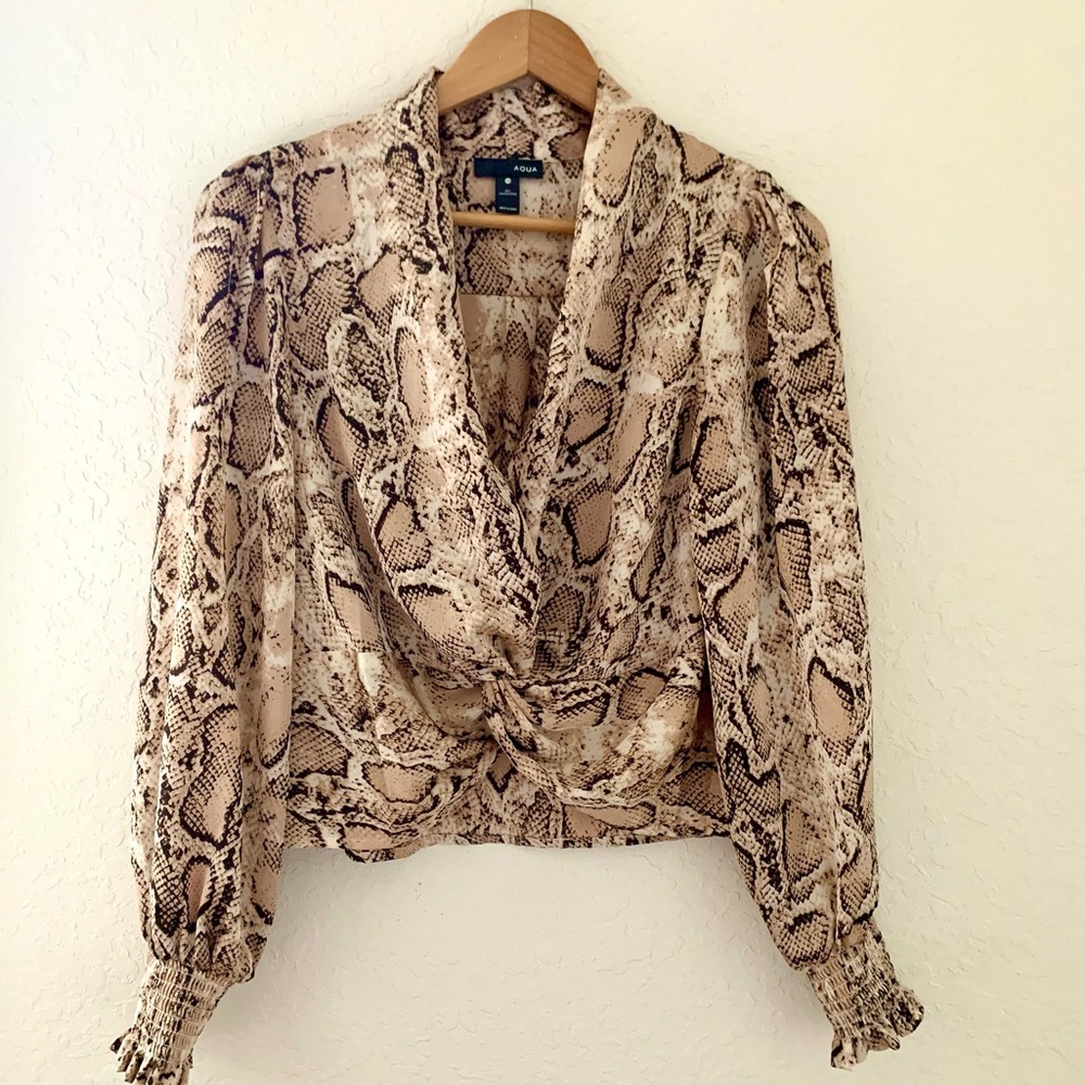 Snakeskin Python Silk Print Blouse - Picture 1 of 8